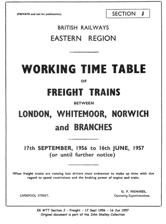 Section J Freight Cover