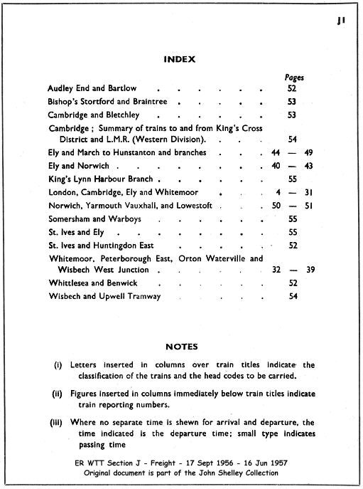 Section J Freight Index