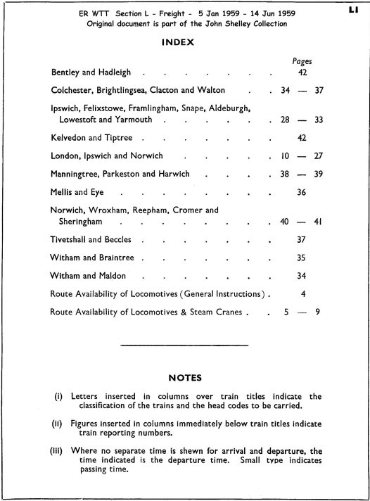 Section L Freight Index
